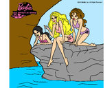 Dibujo Barbie y sus amigas sentadas pintado por taniaysele