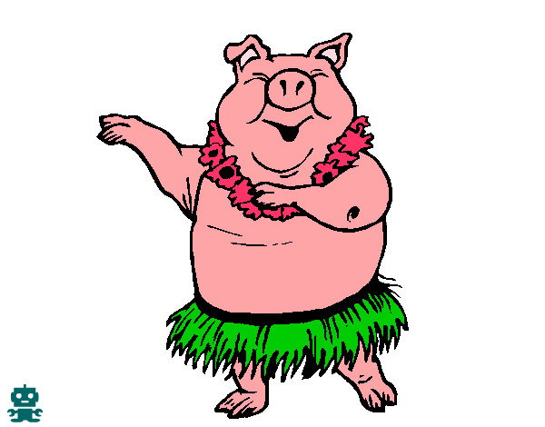 Dibujo Cerdo hawaiano pintado por taniaysele