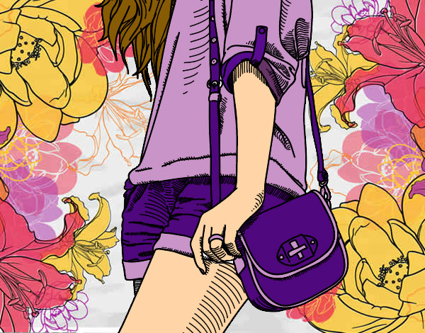 Dibujo Chica con bolso pintado por Belu2001