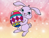 Dibujo Conejo con huevo de pascua pintado por AlmeRusher