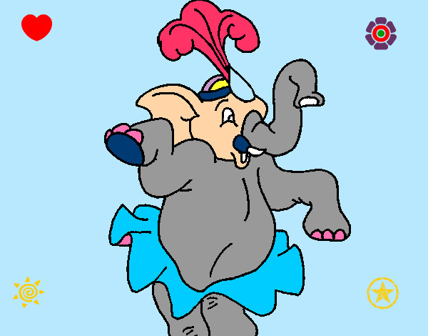 Dibujo Elefante bailando pintado por TAKEN
