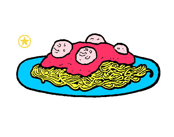 Dibujo Espaguetis con carne pintado por Sisi14