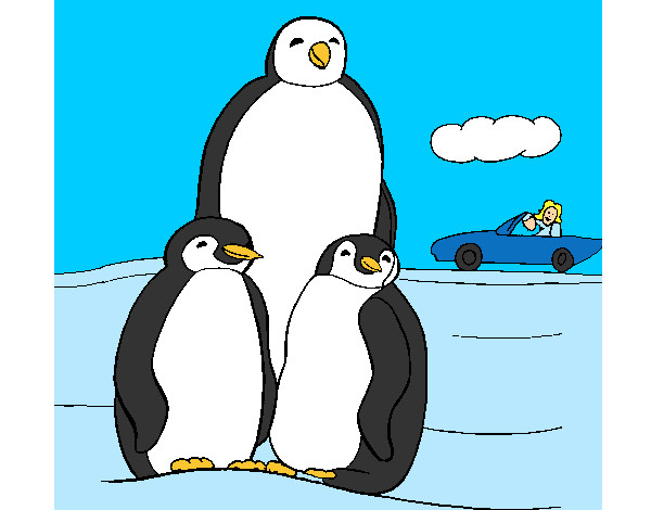Dibujo Familia pingüino pintado por mencia