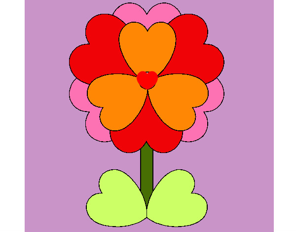 Dibujo Flor de corazones pintado por lourdes777