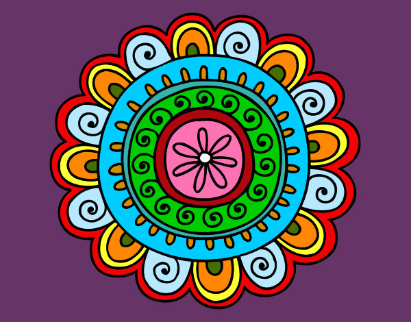 Dibujo Mandala alegre pintado por ludellis