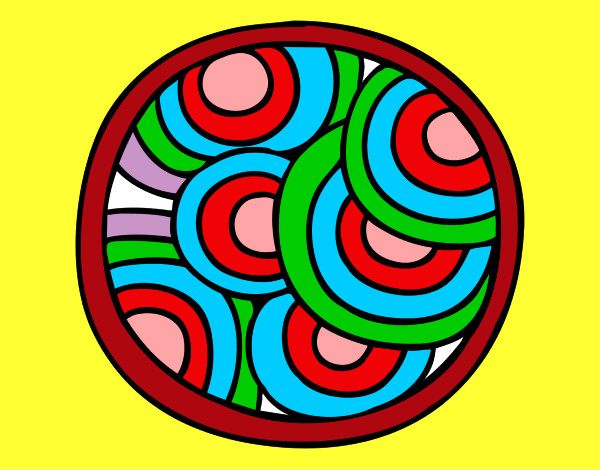 Dibujo Mandala circular pintado por ludellis