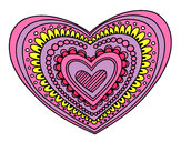 Dibujo Mandala corazón pintado por taniaysele