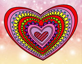 Dibujo Mandala corazón pintado por violetit