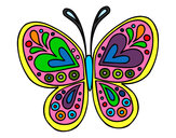 Dibujo Mandala mariposa pintado por leleha