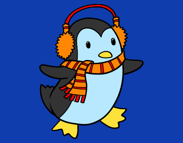 Dibujo Pingüino con bufanda pintado por biki_2014 