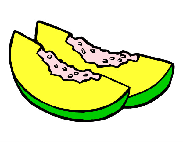 Dibujo Rodajas de melón pintado por adavargas