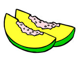Dibujo Rodajas de melón pintado por adavargas