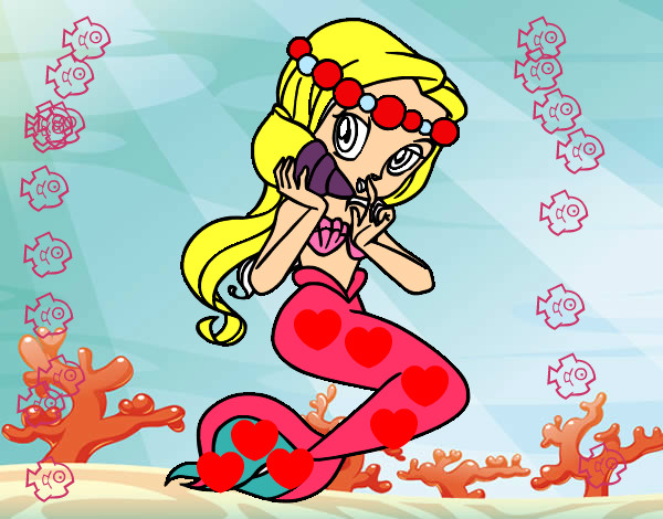 Dibujo Sirena con una caracola pintado por Megara24
