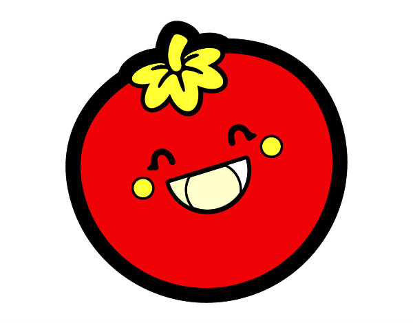 Dibujo Tomate sonriente pintado por 66666666