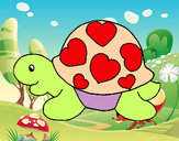Dibujo Tortuga con corazones pintado por Megara24
