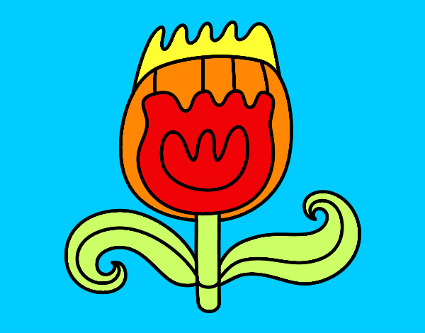 Dibujo Tulipán doble pintado por ayaita
