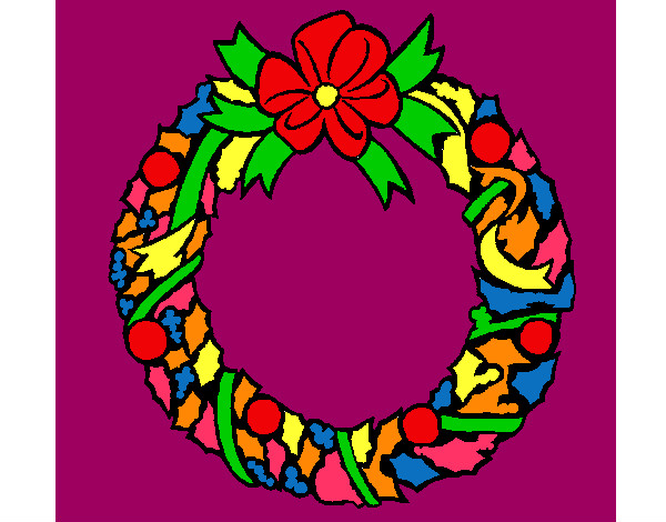 Dibujo Corona de navidad 1 pintado por chiguiline