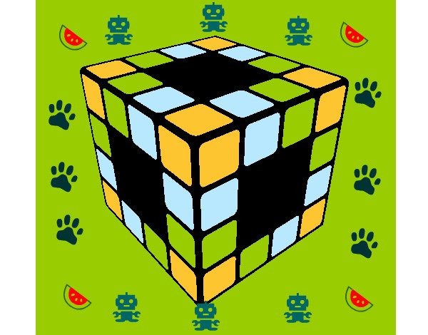 Dibujo Cubo de Rubik pintado por arceusxz