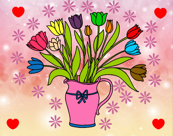 Dibujo Jarrón de tulipanes pintado por Cristyn12