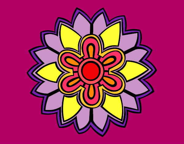 Dibujo Mándala con forma de flor weiss pintado por GLILY