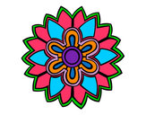 Dibujo Mándala con forma de flor weiss pintado por lufer