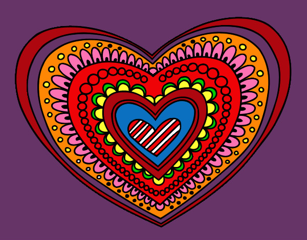 Dibujo Mandala corazón pintado por Anfeli
