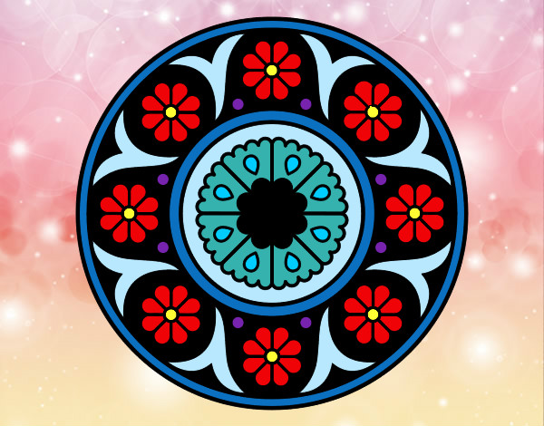 Dibujo Mandala flor pintado por sofinista