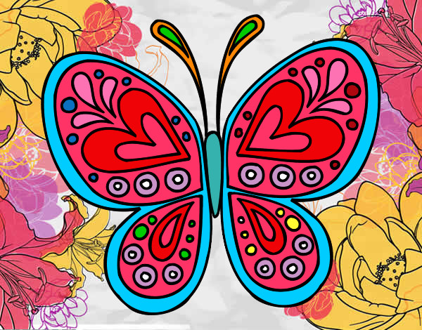 Dibujo Mandala mariposa pintado por marcia7