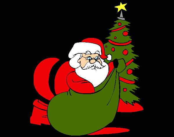 Papa Noel repartiendo regalos 1