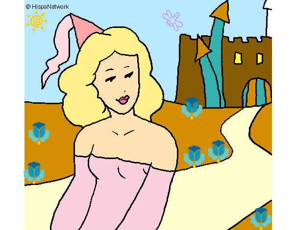 Dibujo Princesa y castillo pintado por ardnas