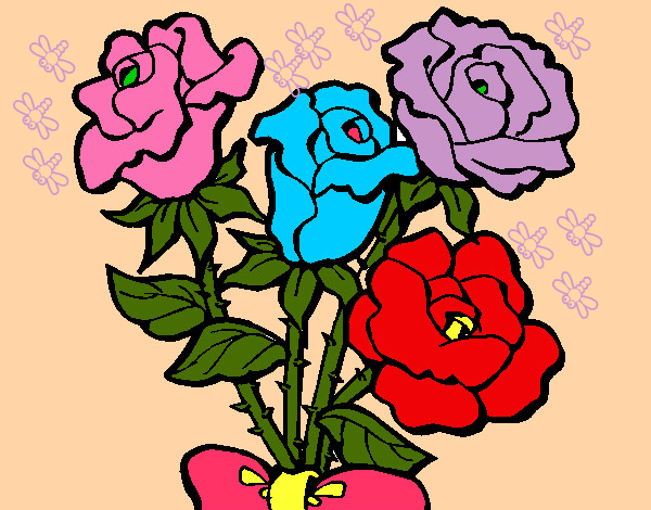 Dibujo Ramo de rosas pintado por yoiprincss