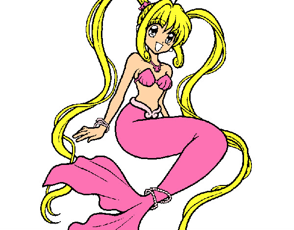 Dibujo Sirena con perlas pintado por ana2003