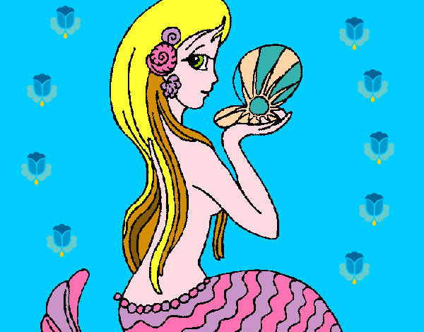 Dibujo Sirena y perla pintado por MYKENT