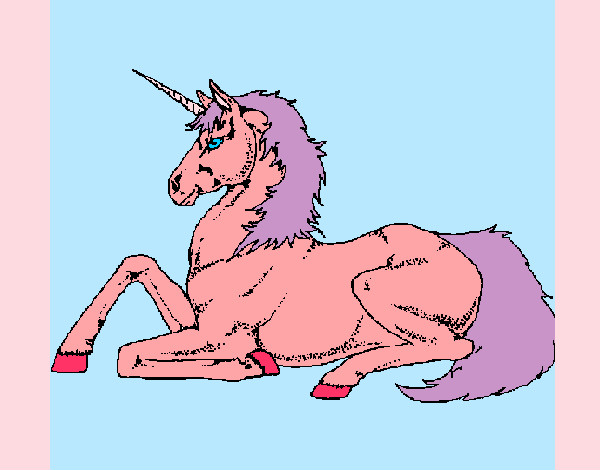 Dibujo Unicornio sentado pintado por KiaraJW