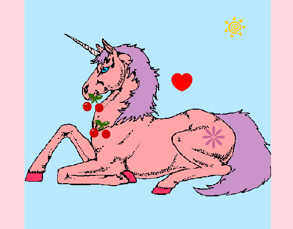 Dibujo Unicornio sentado pintado por KiaraJW