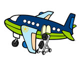 Dibujo Avión cargando equipaje pintado por charles1