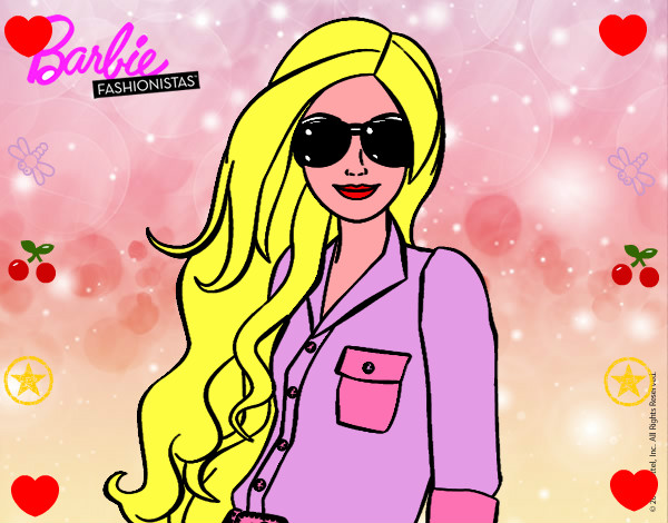Dibujo Barbie con gafas de sol pintado por Martuqui01