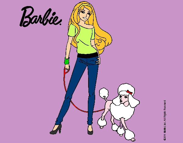 Dibujo Barbie con look moderno pintado por elisan
