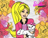 Dibujo Barbie con su linda gatita pintado por yas19875