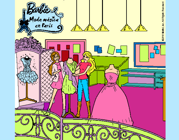 Dibujo Barbie en la tienda pintado por karencaro