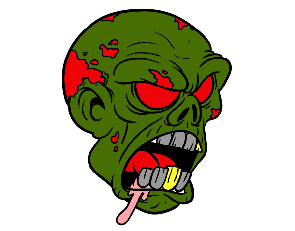 Dibujo Cabeza de zombi pintado por nicolasest