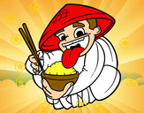 Dibujo Chino comiendo arroz pintado por dinora_c