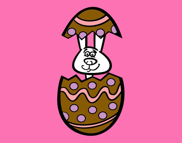 Dibujo Conejito en un huevo de pascua pintado por SaoriSol