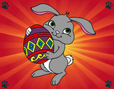 Dibujo Conejo con huevo de pascua pintado por mauro03