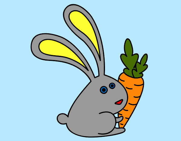 Dibujo Conejo con zanahoria pintado por Elaynabell