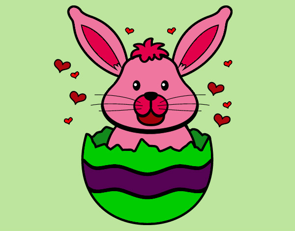 Dibujo Conejo en un cascarón pintado por -gisela-