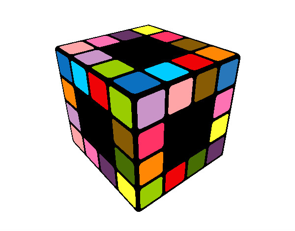 Dibujo Cubo de Rubik pintado por pop_video