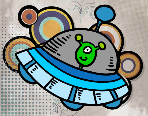 Dibujo Extraterrestre en nave espacial pintado por eliperez