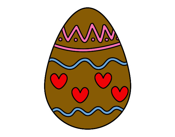 Dibujo Huevo con corazones pintado por luna280