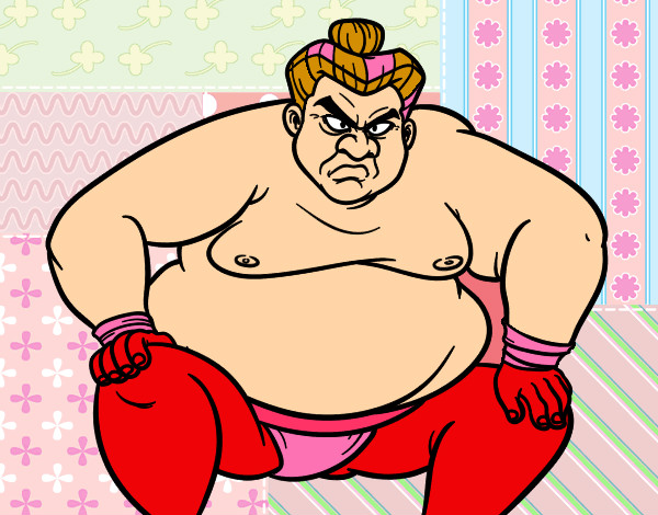 Dibujo Luchador de sumo furioso pintado por laia1